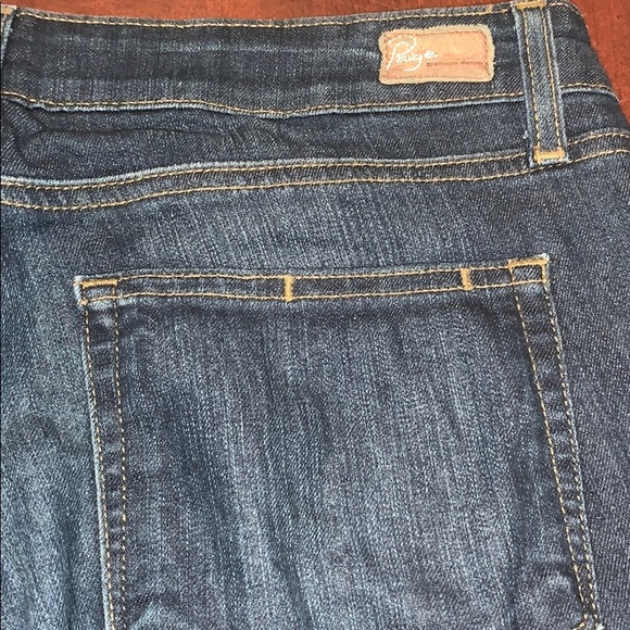 Paige Peg Skinny Distressed w holes dark wash jean - Picture 7 of 11